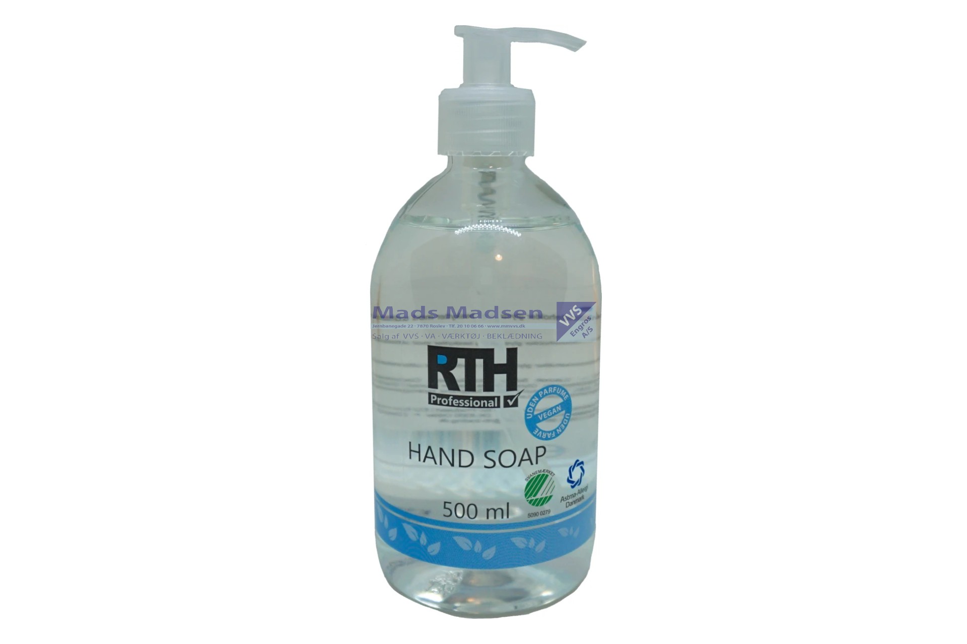 RTH flyd.håndsæbe Svane-/Astma-Allergi mærket  á 500 ml med pumpe
