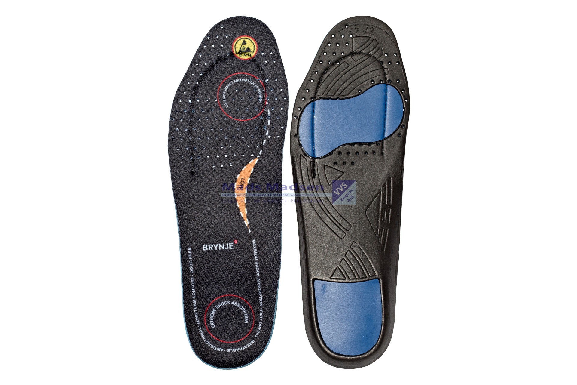 Brynje Ultimate footfit Low orange sål 42-43 68201 *NETTOPRIS*