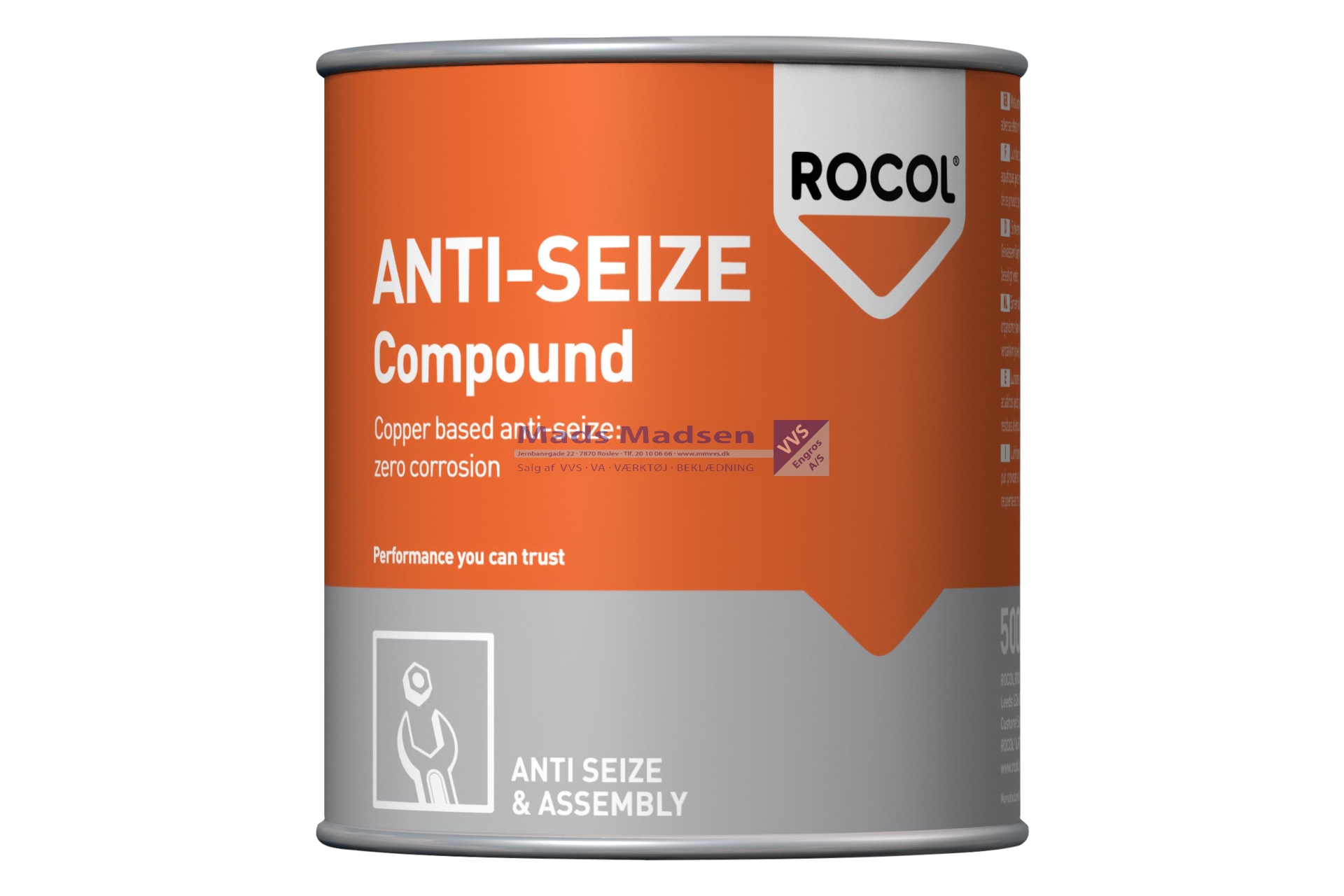 Rocol Anti-Seize Kobberpasta J-166 á 500 gr. - UN 3077 - Farekl. 9 - HVID