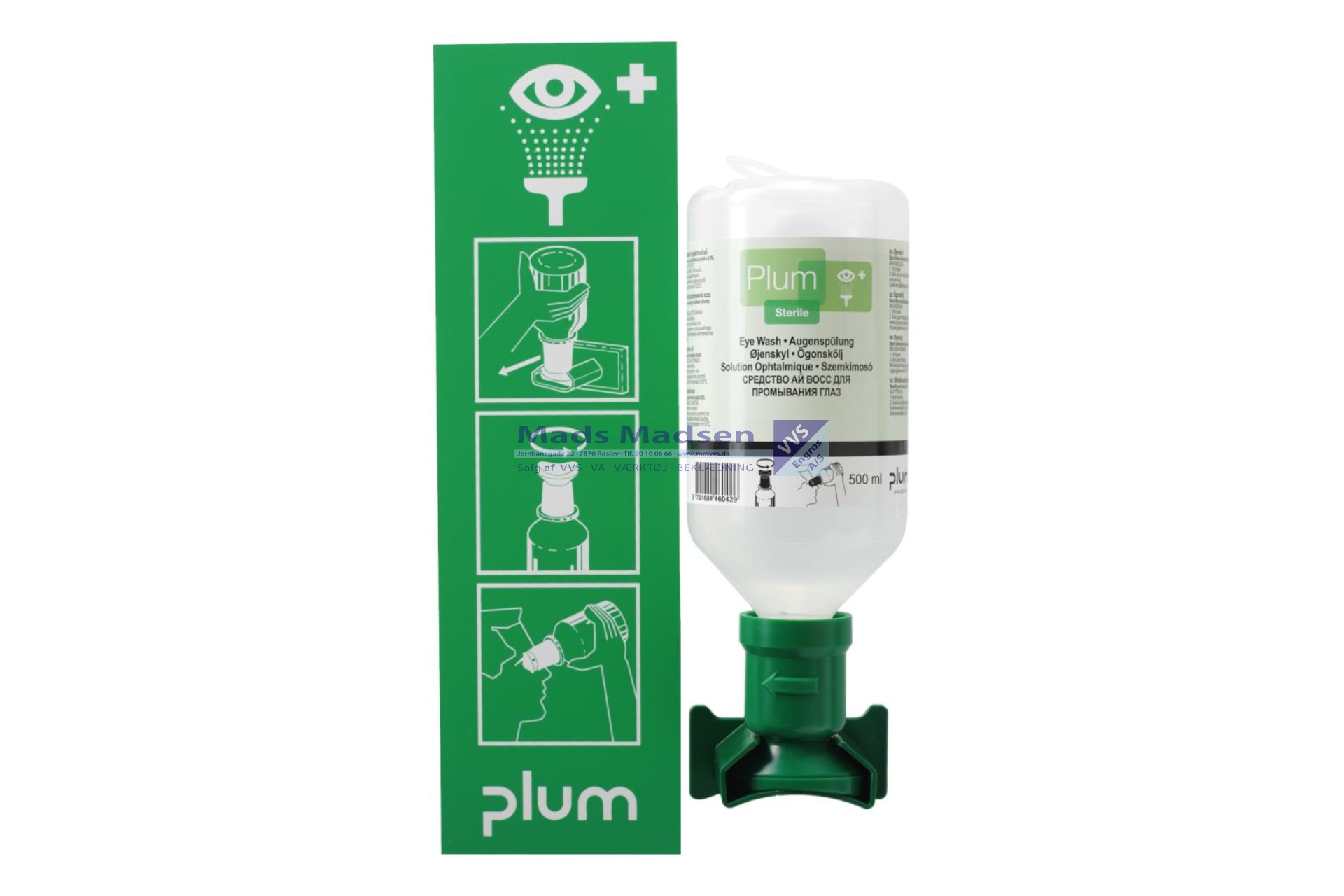 Øjenskyllestation m/ 1 Flaske 0,5 L Plum (S)