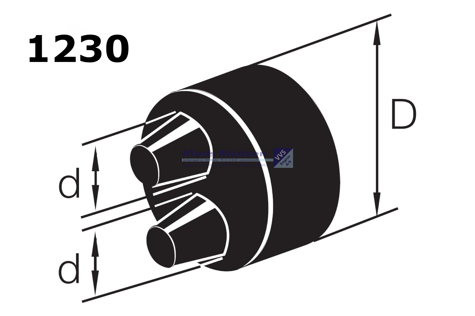 50-63 / 50-63 / 180mm Logstor silikone dobb. beskyttelseshætte 1230 0180000001