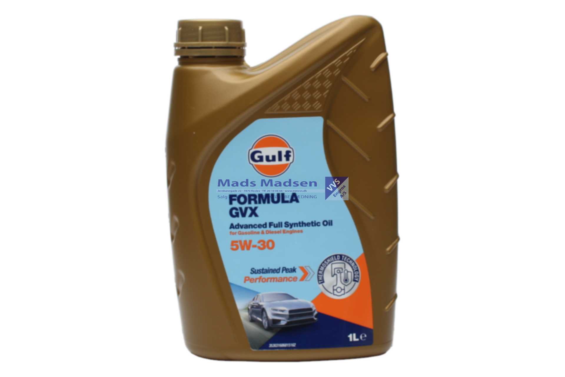 GULF Formula GVX 5W-30 Fuldsyntetisk Motorolie 1 liter Specielt til VW, SEAT og Skoda (incl. afgift) *NETTOPRIS*