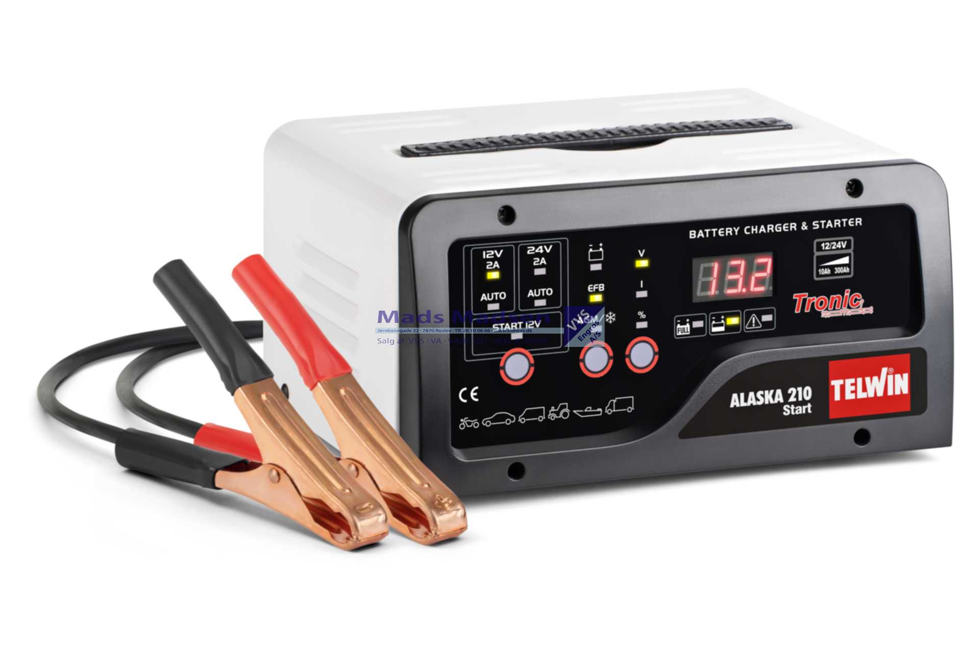 Telwin Alaska 210 Batterilader og starthjælp 12/24V 300A *NETTOPRIS*
