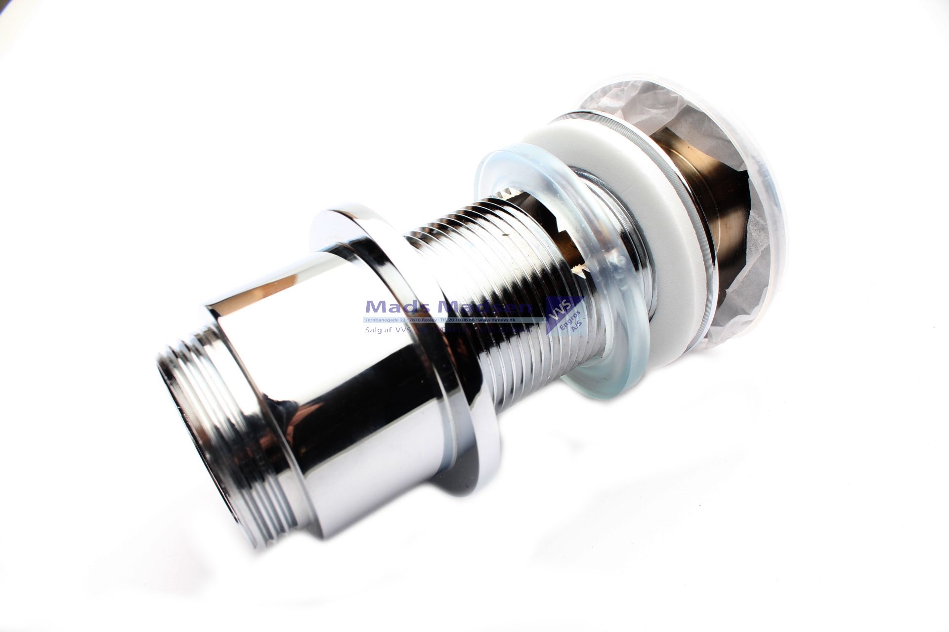 1 1/4" Push-Open Bundventil m/ overløb 50mm
