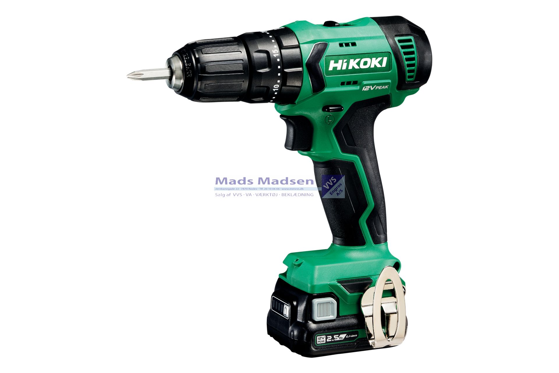 Hitachi / Hikoki Slagboreskruemaskine DV12DA 12V Peak/2,5 Amp. 38Nm