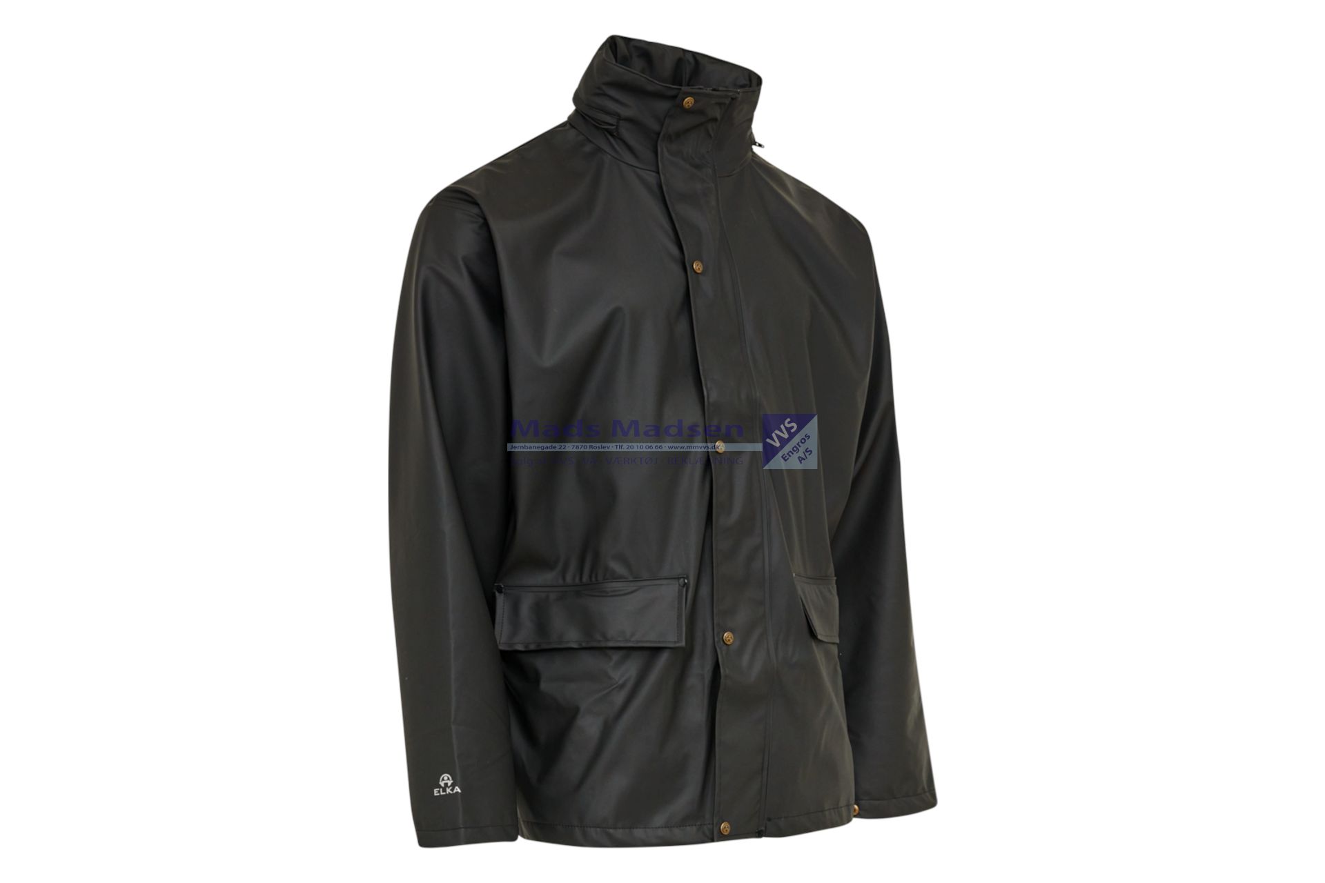 Elka Regnjakke PU 026300 Sort Str. XL