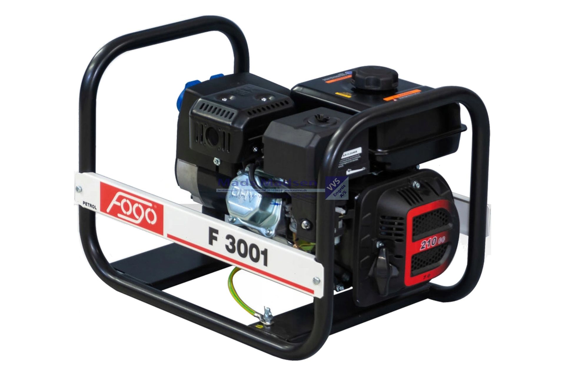 Benzingenerator Fogo F3001 Rato R210 motor 230V 3,0KW 2x230V/16A CEE *NETTOPRIS*