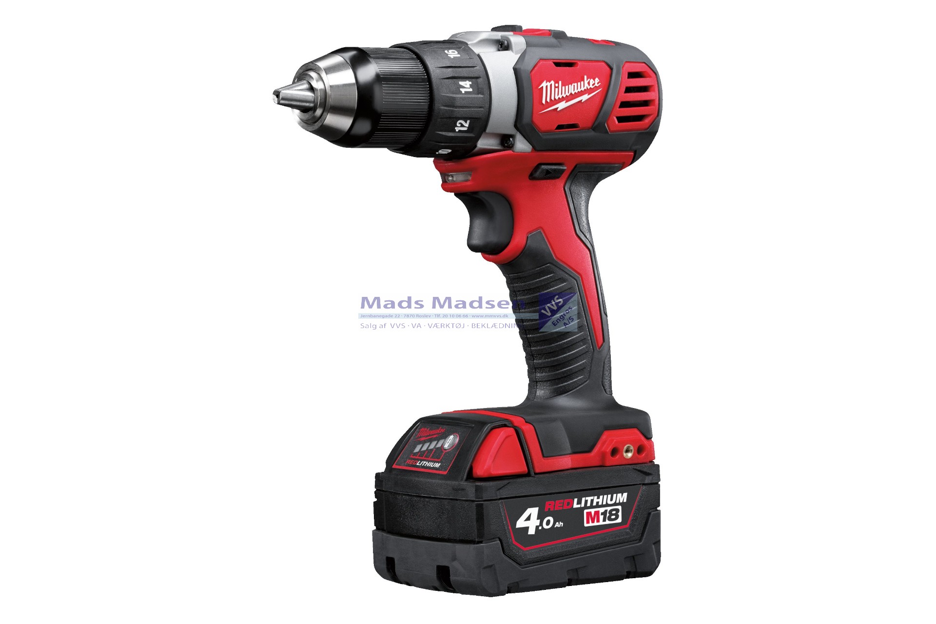 Milwaukee M18 BDD-402C akku bore-/skruemaskine 2 x 4,0 Amp. + lader 4933443565 *NETTOPRIS*