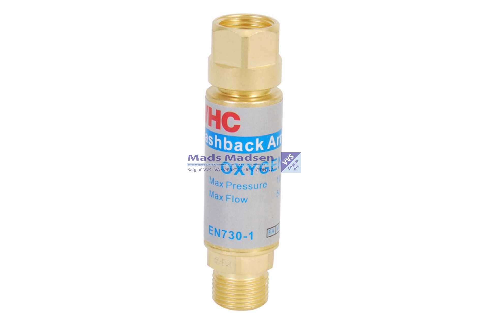 3/8"R x 3/8"R Tilbageslagsventil OXYGEN