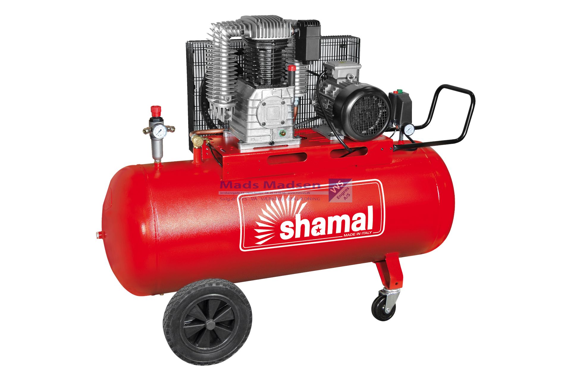 Shamal Værkstedskompressor S40/90 400V 4,0 HK 90 ltr.tank 51440 (S)