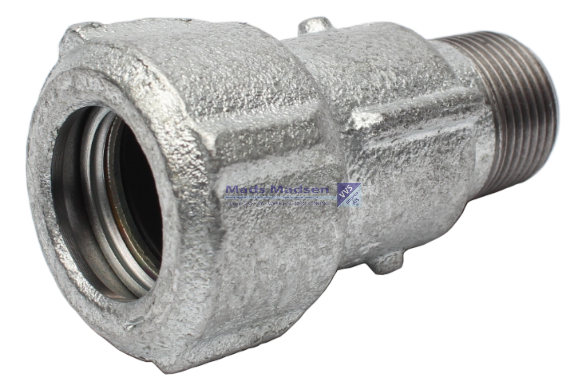 1/2" kvik-fit overgangsnippel stål/RG