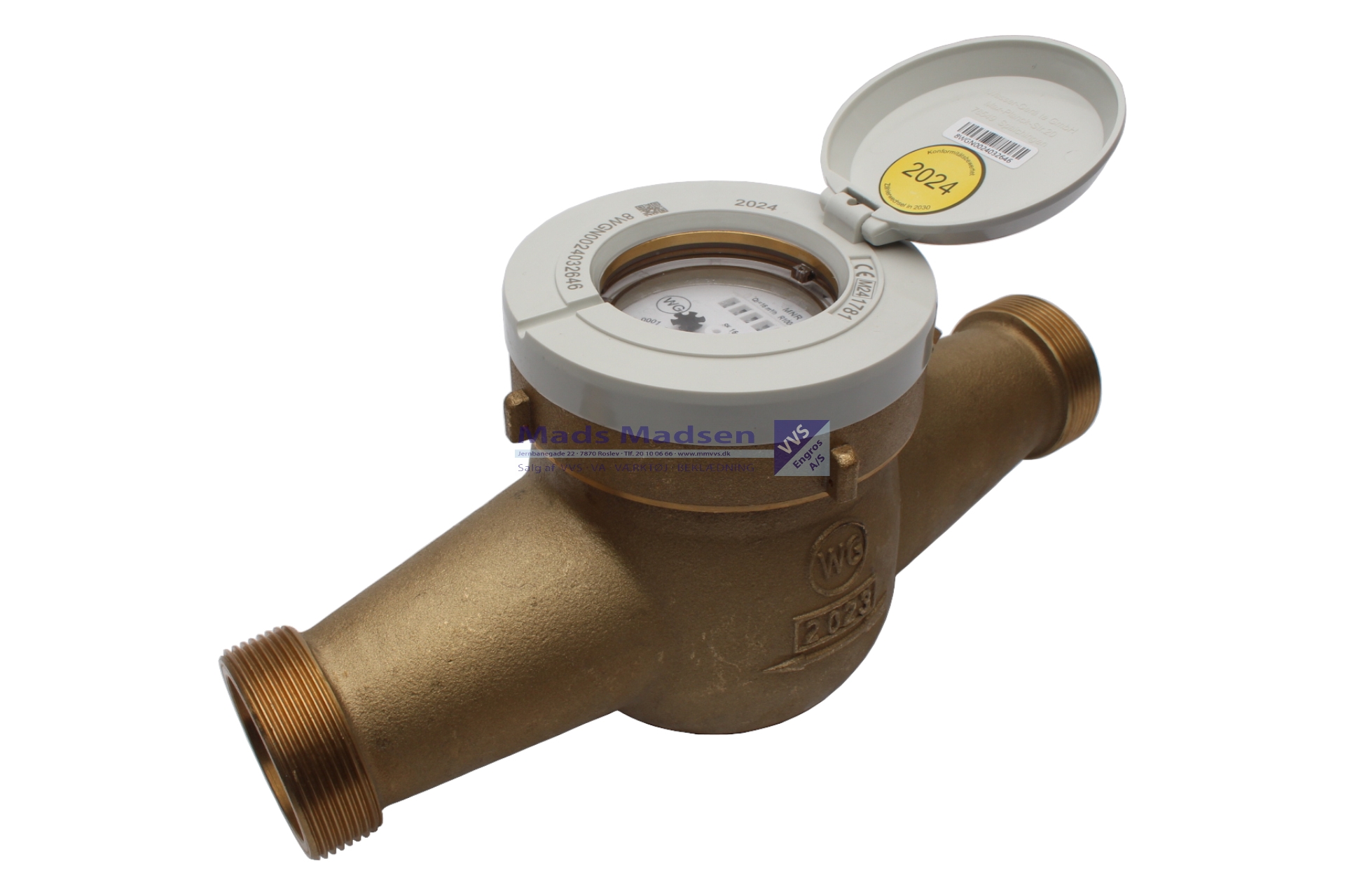 MNR vandmåler våd Kl B 2" x 300mm Qn 10 Q3=16m3 - forberedt for impuls 1/10ltr