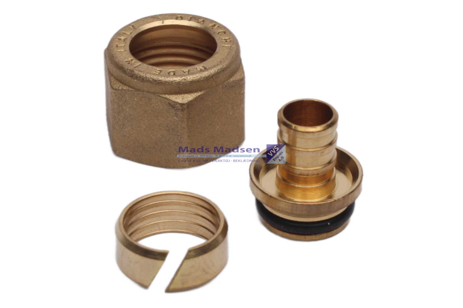 15mm x 1/2" omløbersæt til fordelerrør