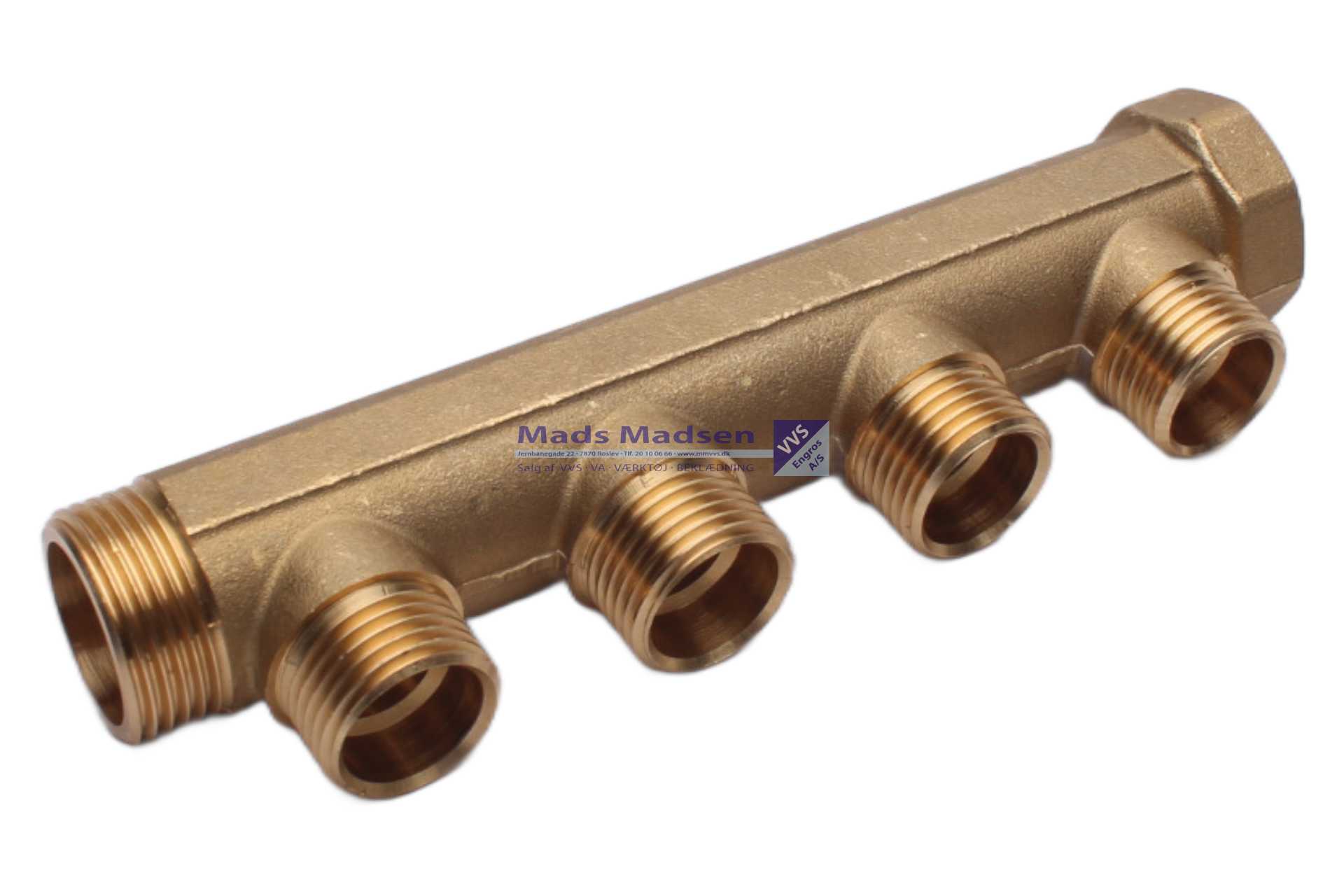 3/4" x 1/2" fordelerrør 4 afg eksl.omløbersæt