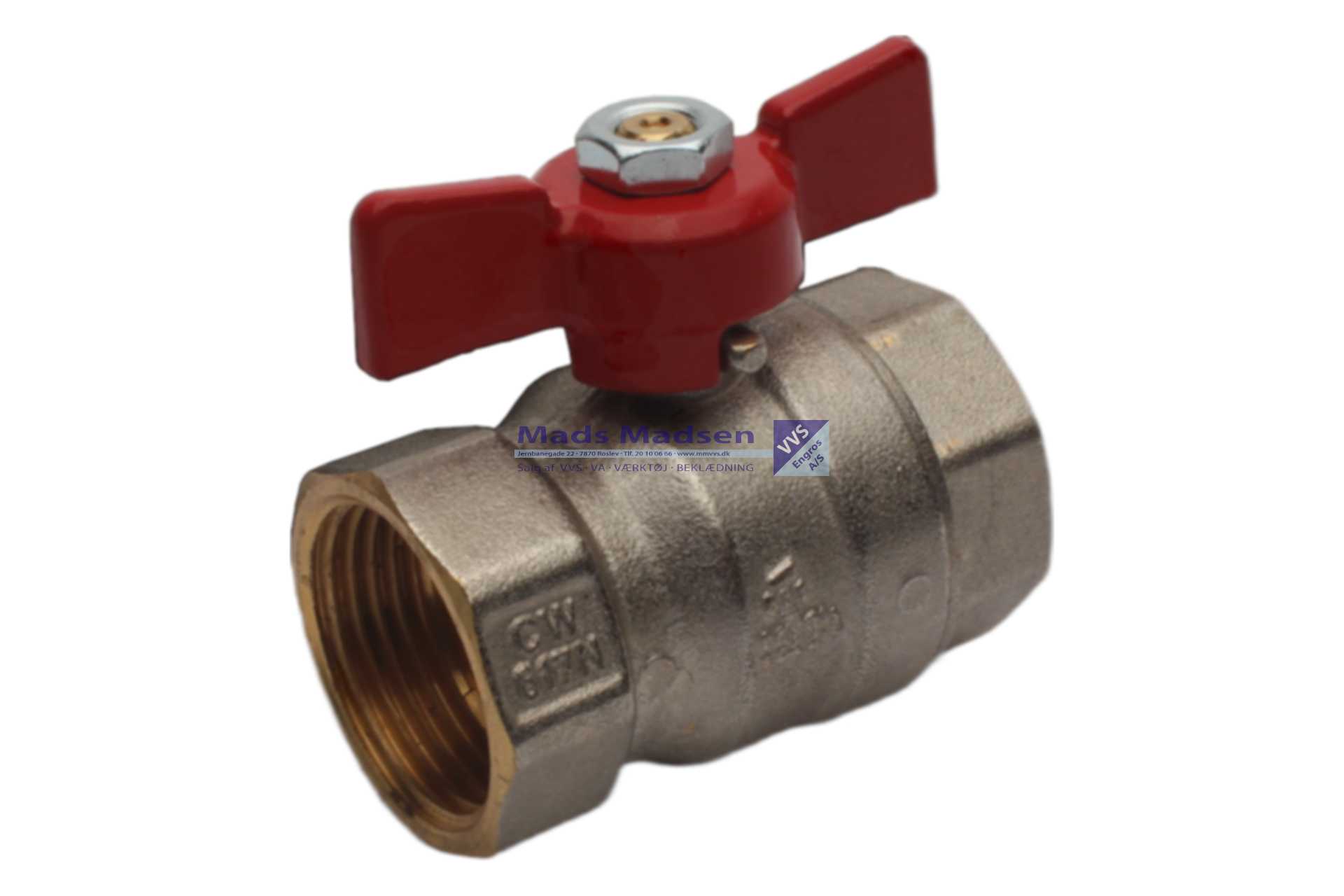 3/4" kuglehane M-M T-greb RØD