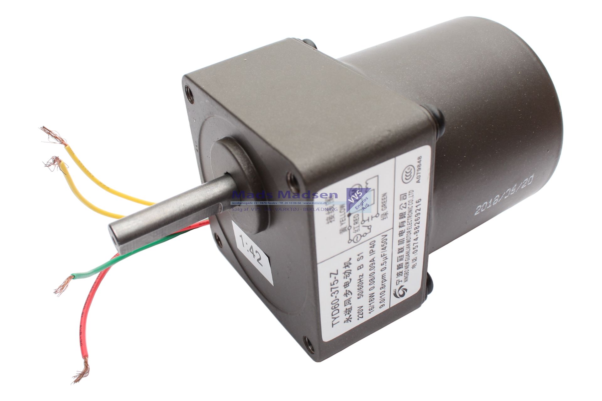 Scotte gearmotor TYD60-Z 9rpm incl. Kondensator 400115