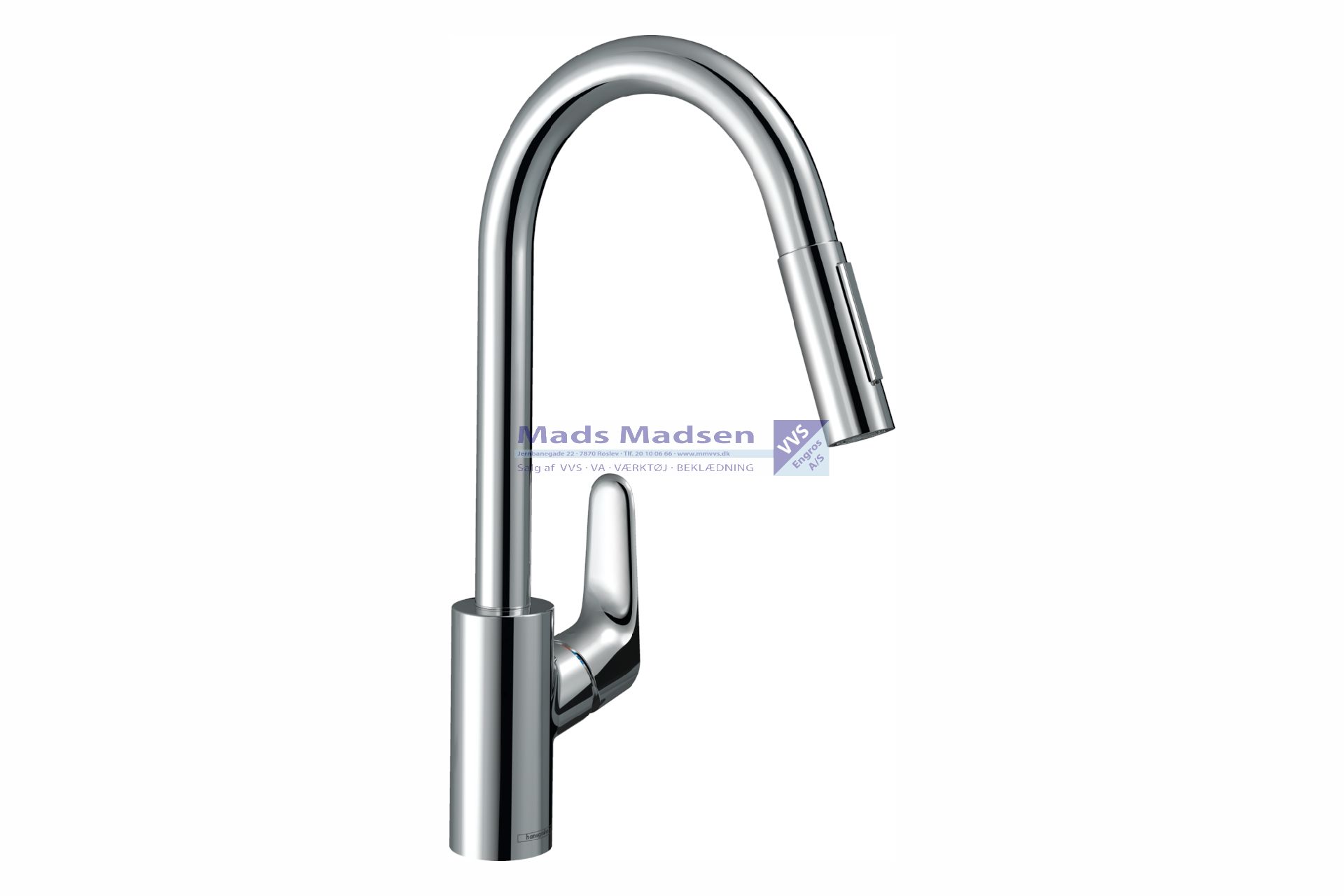 Hansgrohe Focus krom køk.batteri C-tud m/udtræk fremspring 220mm M41 (S)