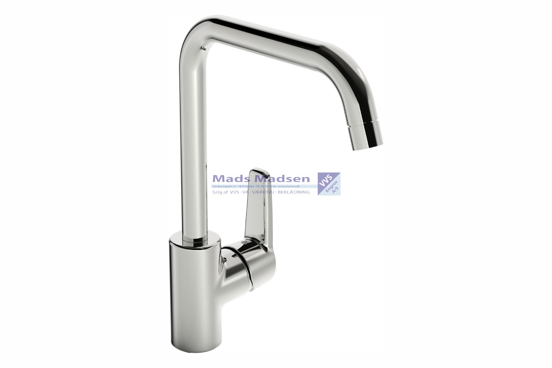 Oras Saga krom køk.batteri Høj U-tud fremspring 203mm 3931F