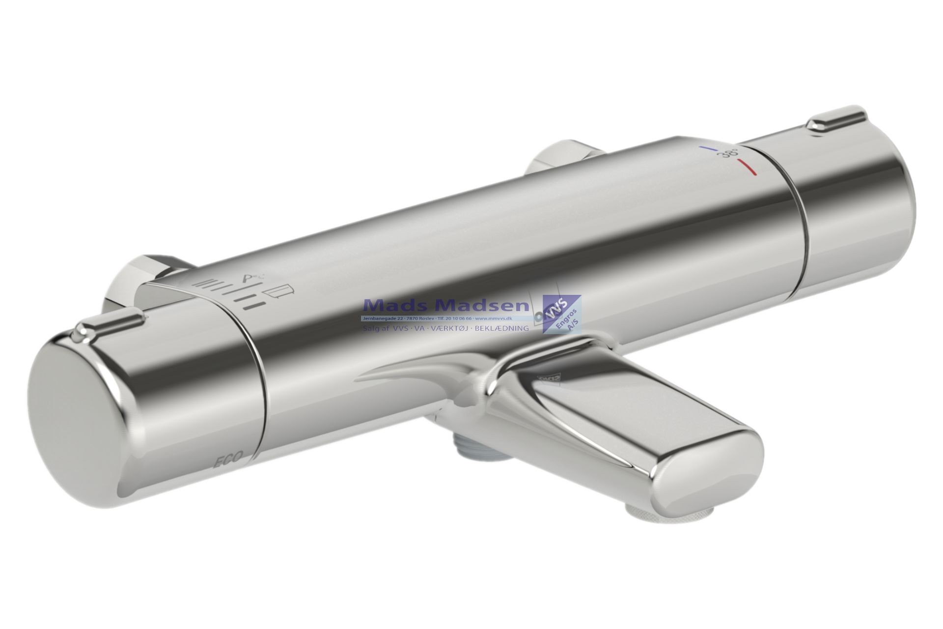 Oras Nova krom kar- og brusetermostat med 1/2" studs fremspring 152mm 7462 (S)