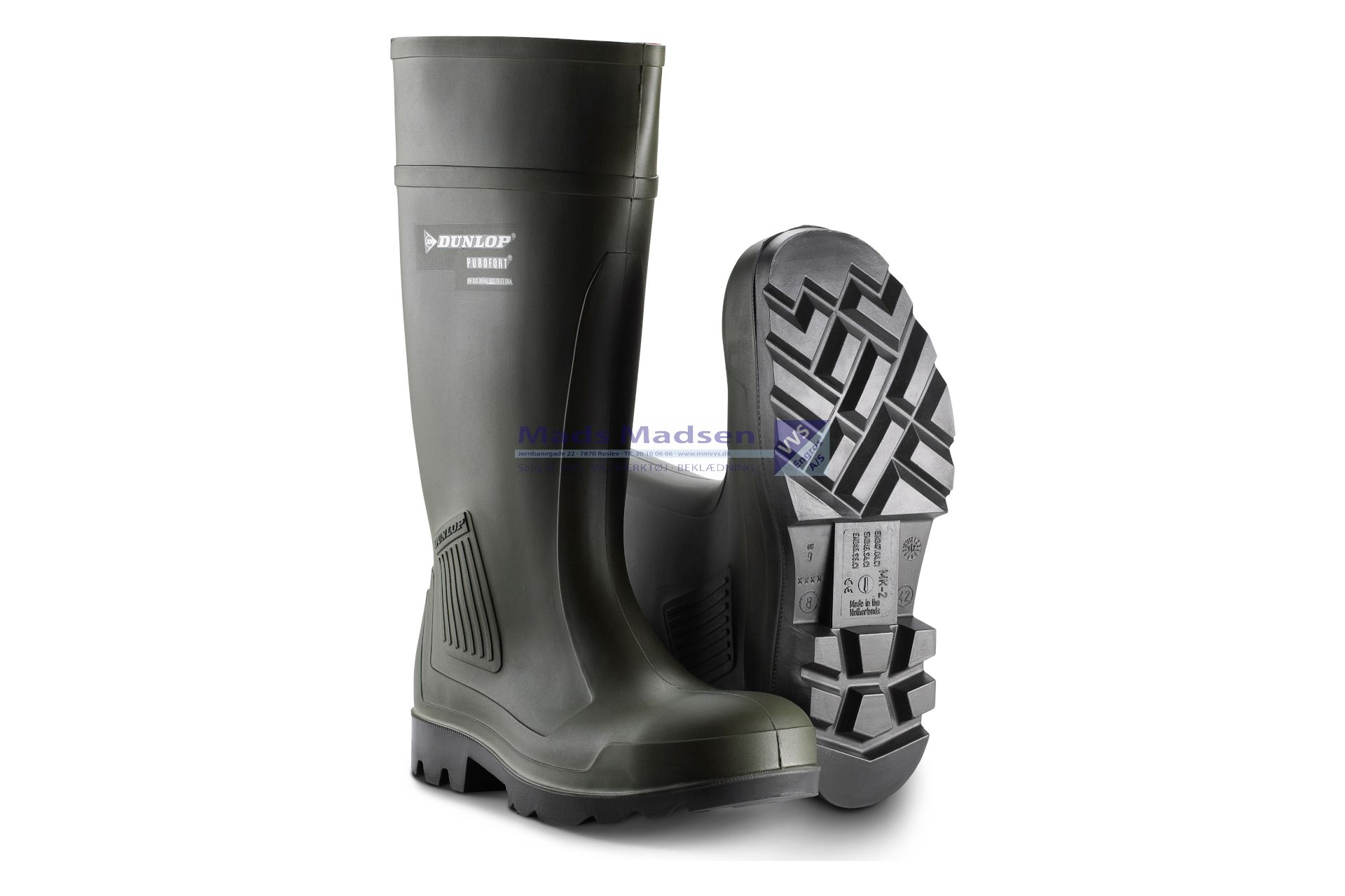 Sika gummistøvle u/sikkerhed Dunlop 460933 Purofort str. 45