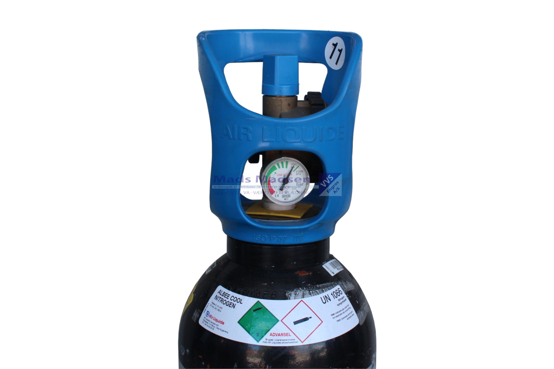 Nitrogen Albee COOL N2 10 ltr. S11 U/INDHOLD incl. ADR tillæg - UN 1066 - Farekl. 2 - GRØN