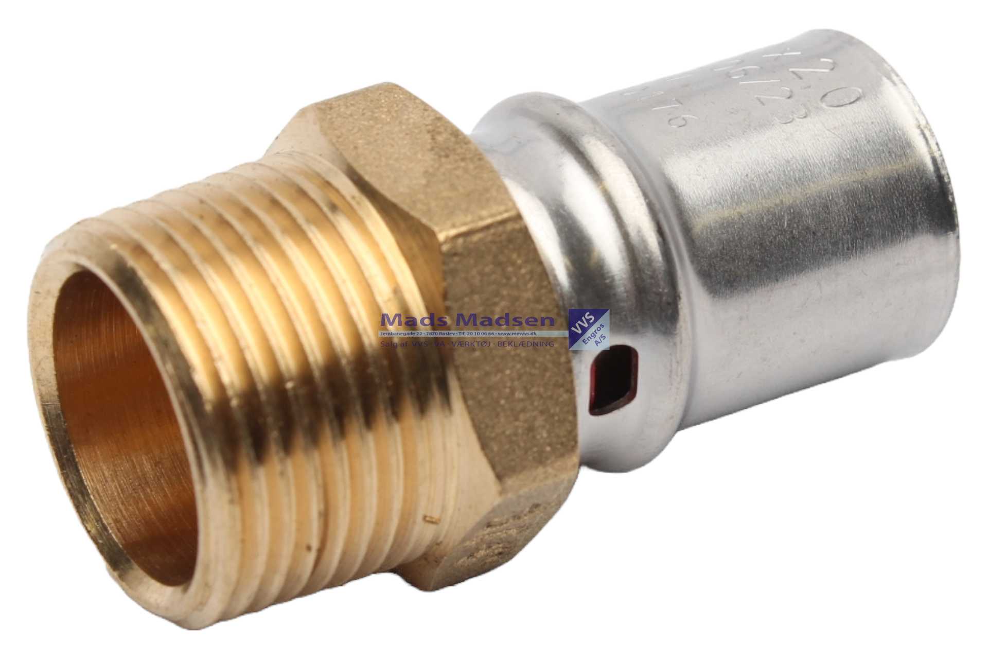 16mm x 1/2" APE alu-pex pres nippel U/TH-bakke