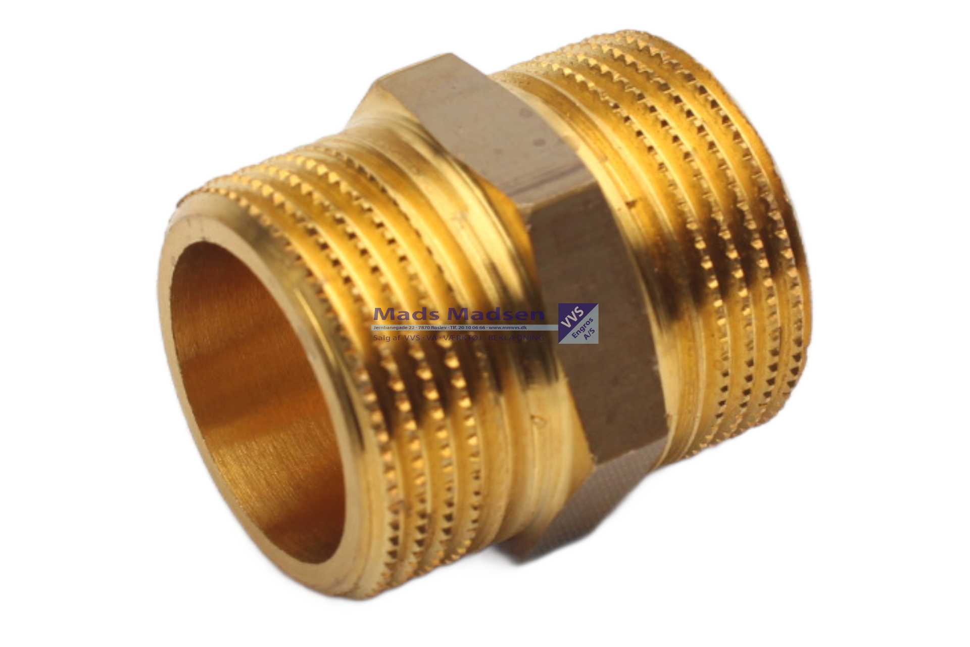 1 1/2" messing brystnippel