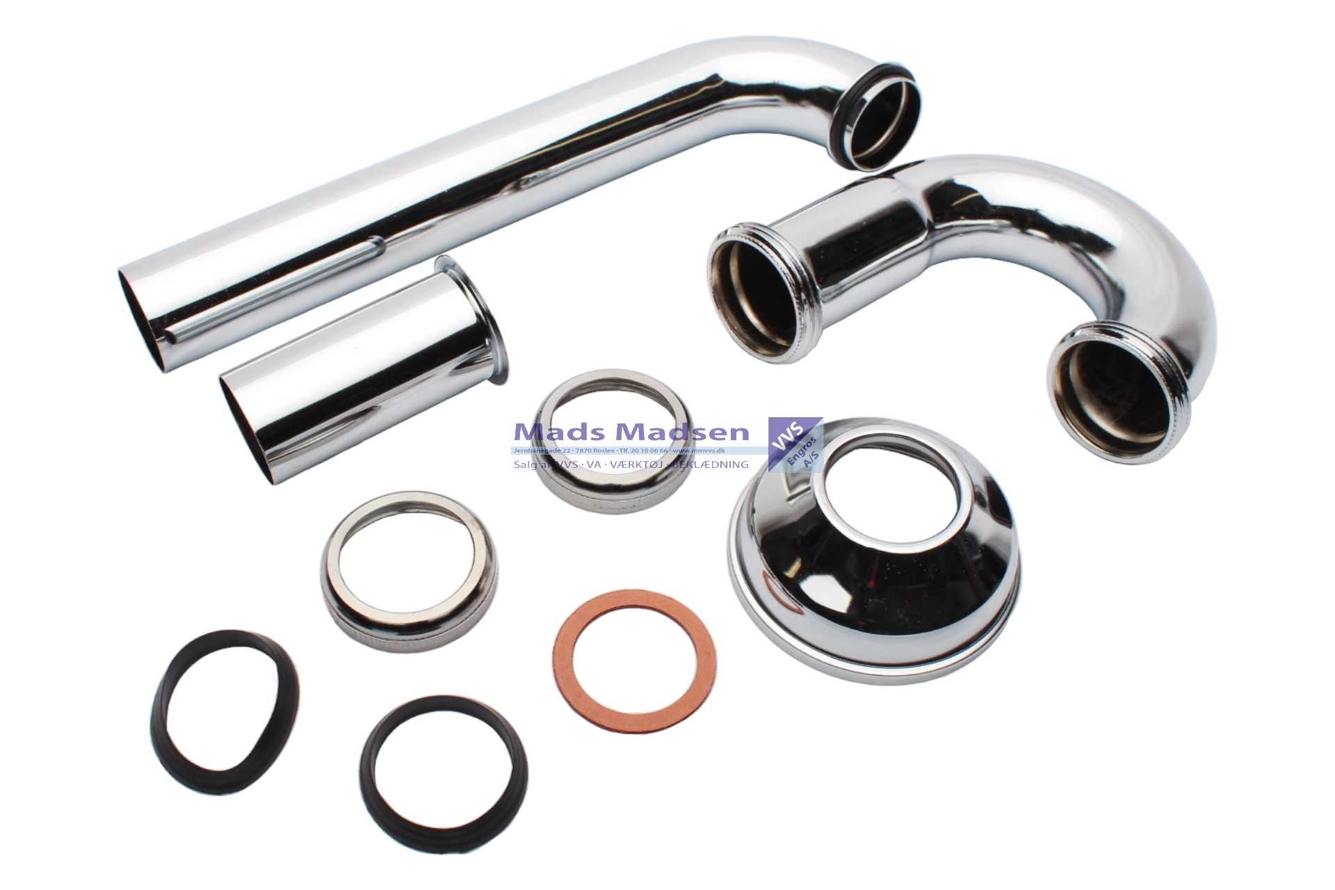 1 1/4" krom rørvandlås