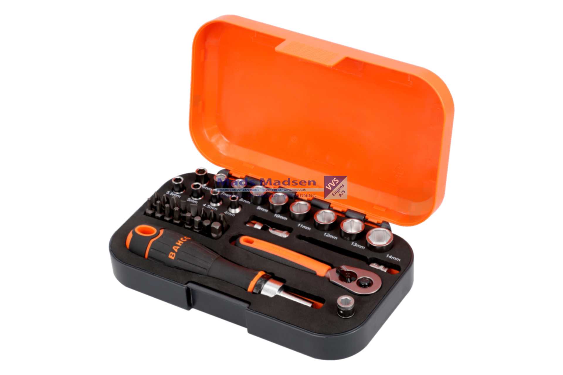 Topnøglesæt Bahco 1/4" S34MC8H 34 dele *NETTOPRIS*