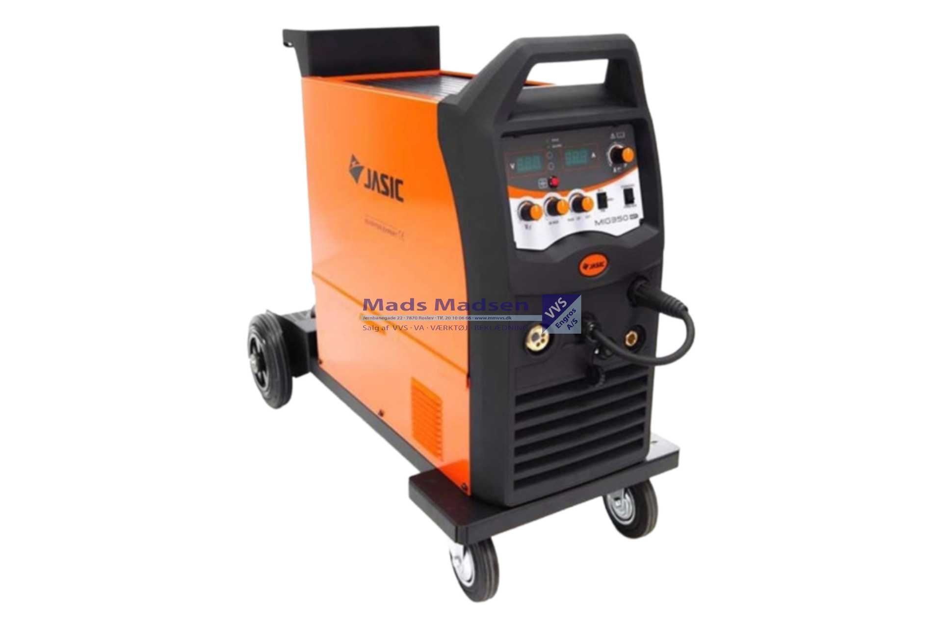 Jasic MIG350 svejsemaskine kompact 3x400V 4-hjuls træk & digital display (incl wee afgift Kr. 95) *NETTOPRIS*