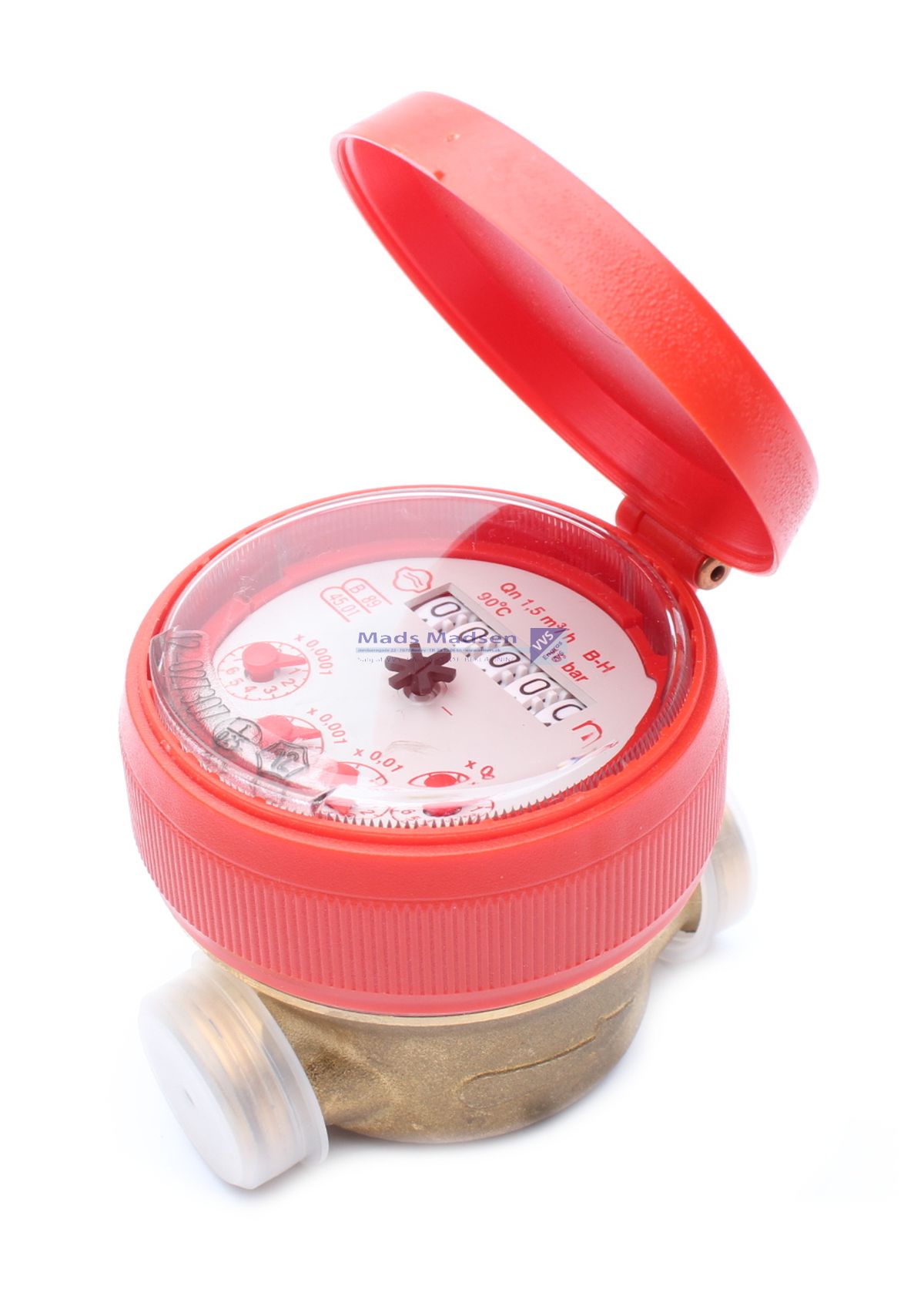 3/4" x 80mm bi-vandmåler kold & varm Q3= 2,5 m3/h (QN 1,5)