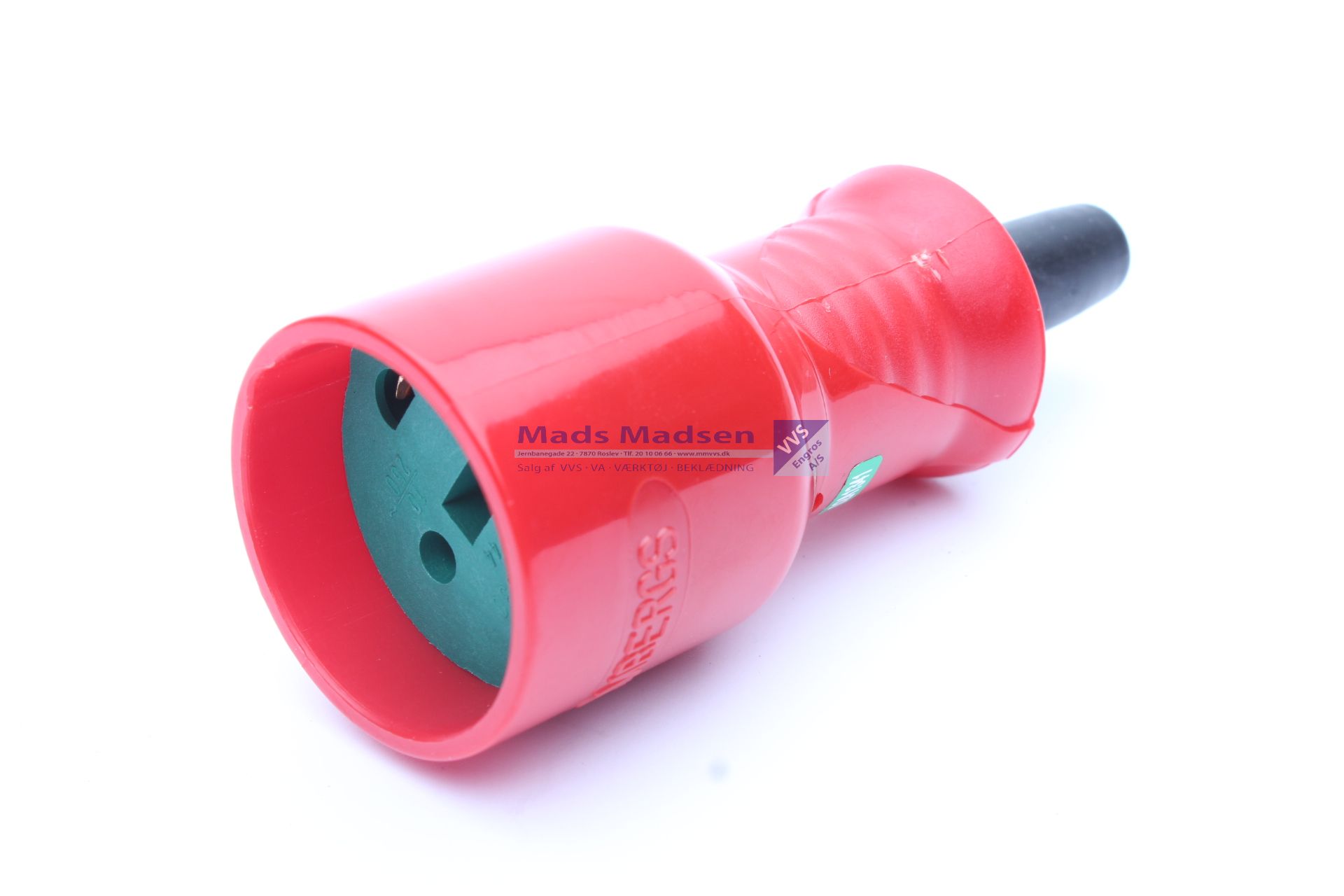 Forlængerled 230V Slagfast RØD/GRØN m/ jord