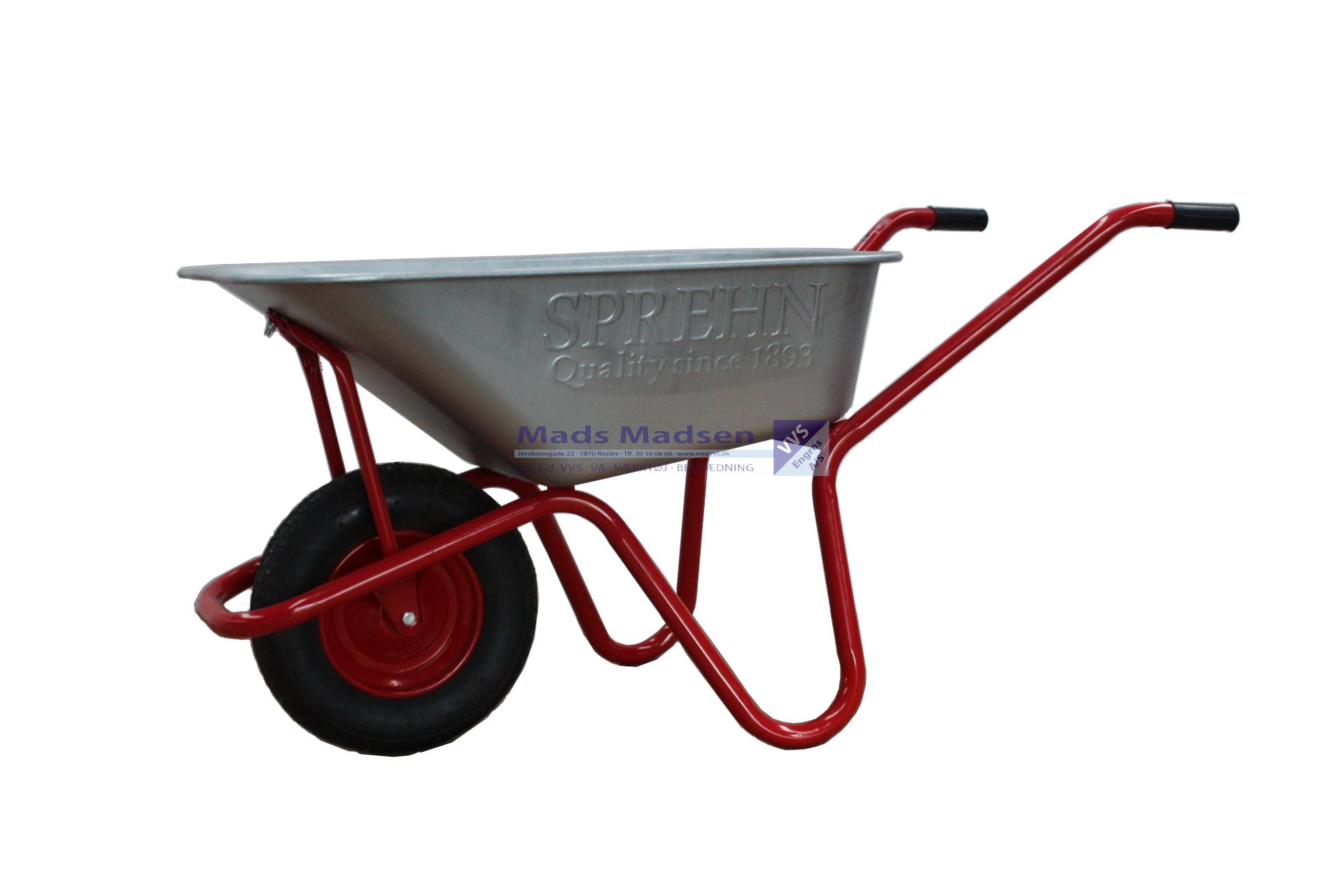 Sprehn Mørtelbør 110 ltr. m/ 400/8 x 2 lg.  luftgummihjul m/ kuglelejer  Max.250 kg. *NETTOPRIS*