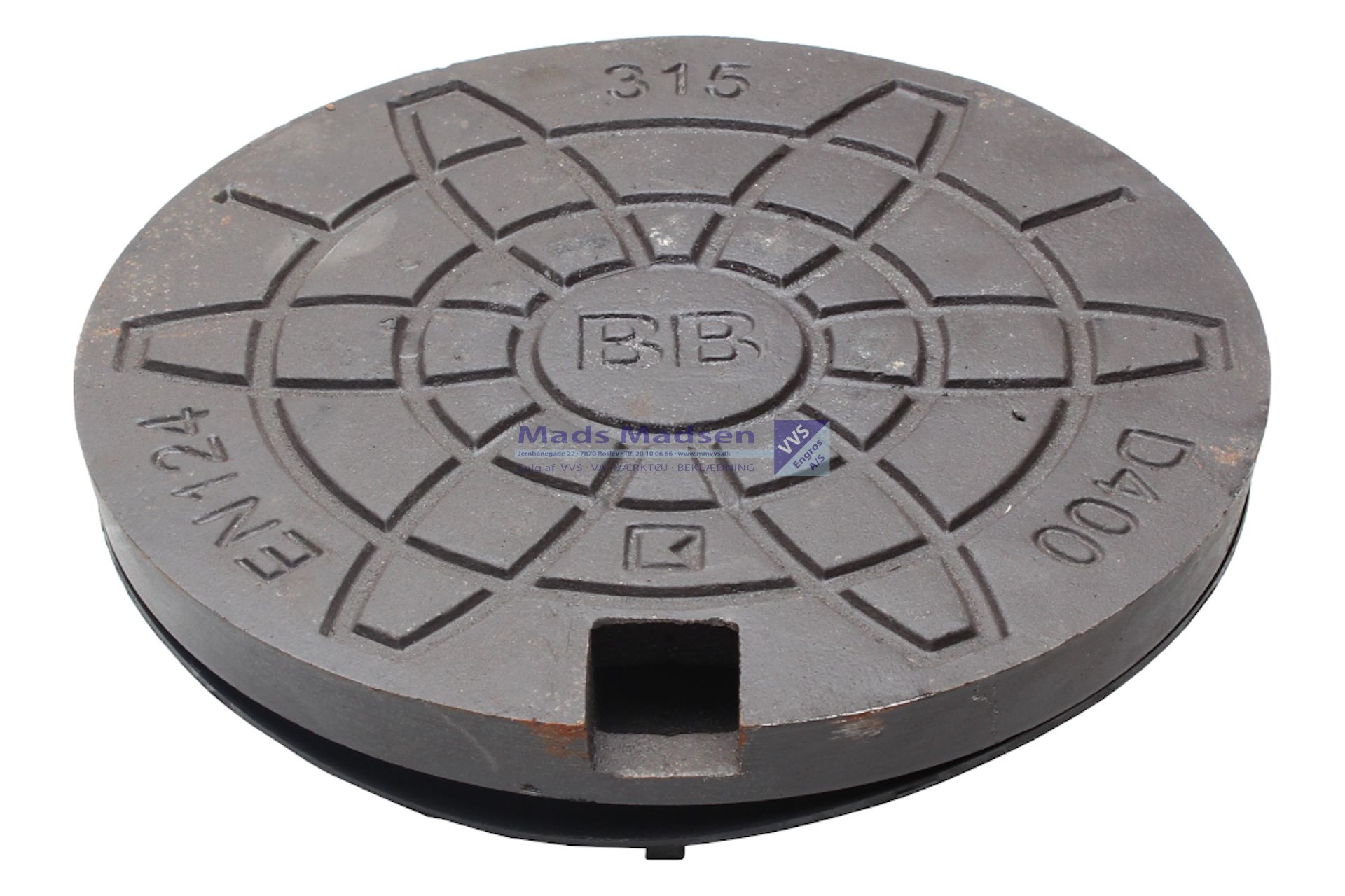315mm BB støbejerndæksel rund kl.D 40T 2556
