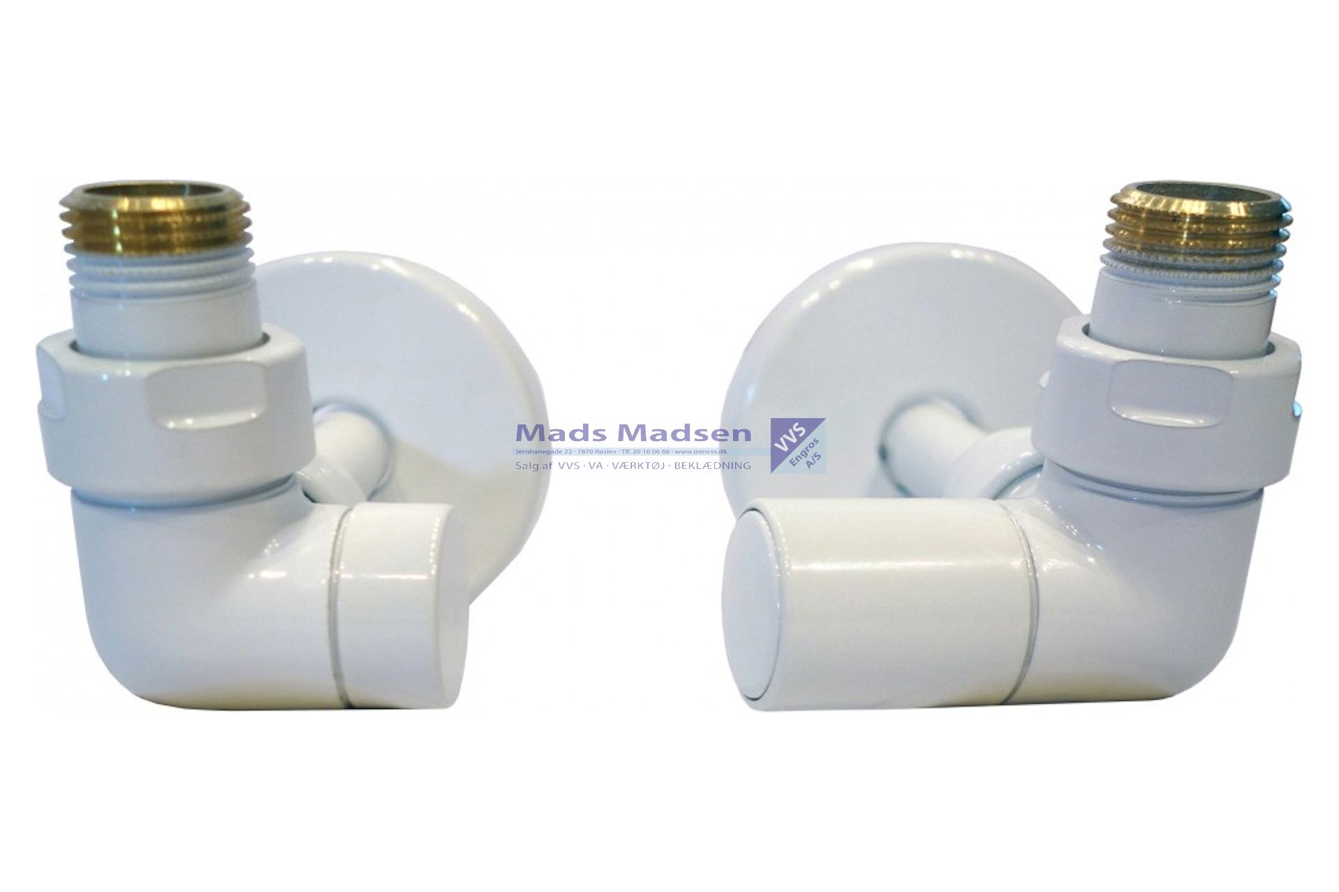 Ventilsæt 1/2" hvid m, flange + rør