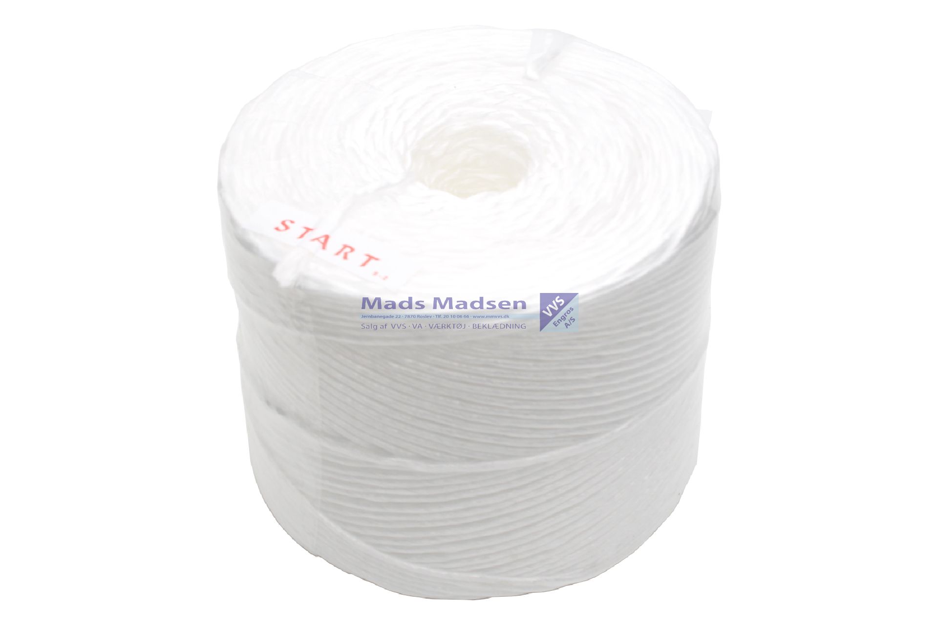 2,5mm PP hvid snor polykordel a' ca. 600 mtr