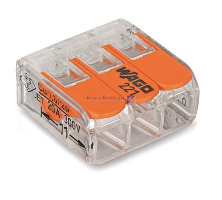 Wago samlemuffe 3 x 0,2-4mm2 221-413