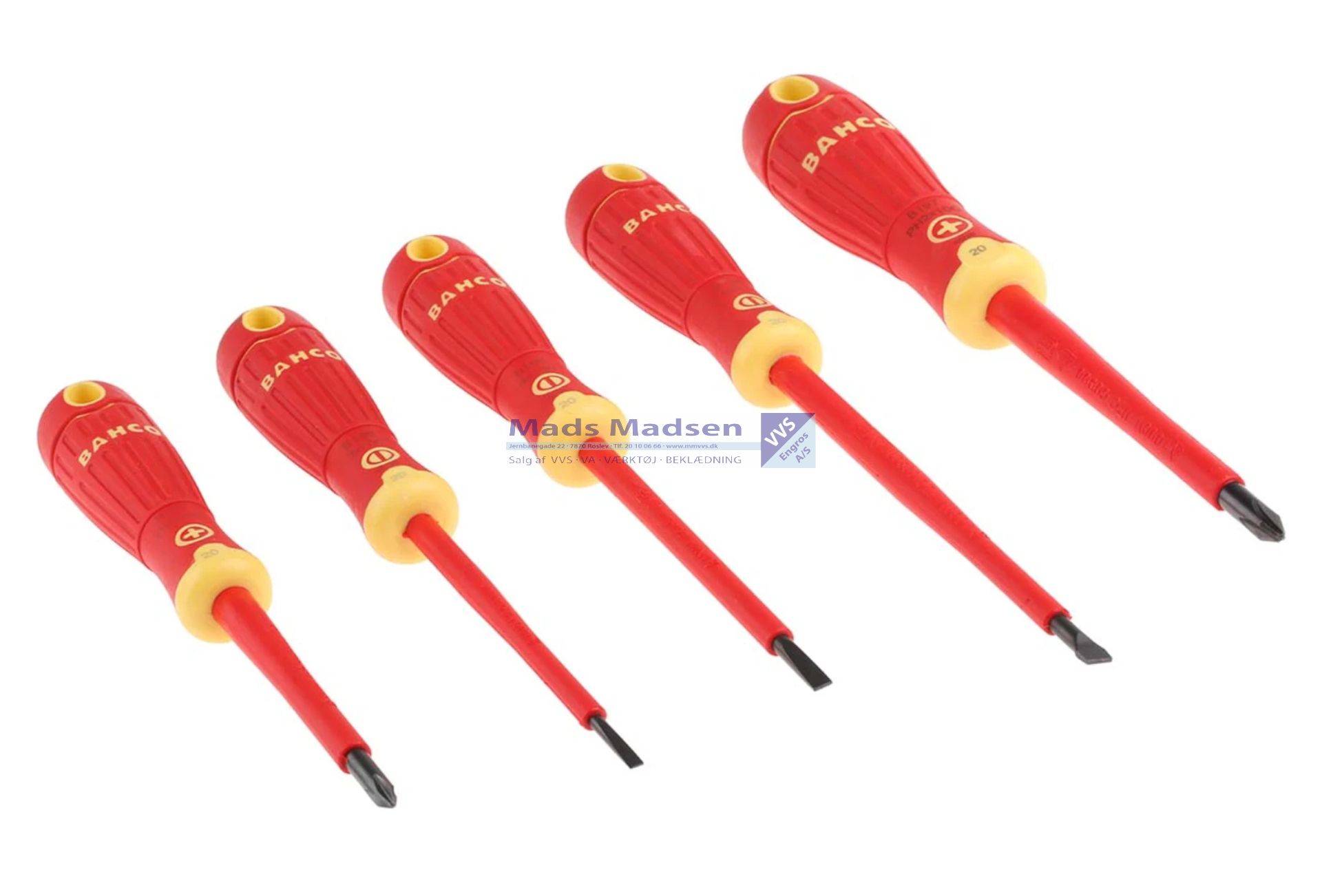 Skruetrækkersæt 1000V Bahco B220.15  3/LIGE+2/PZ 5 dele *NETTOPRIS*