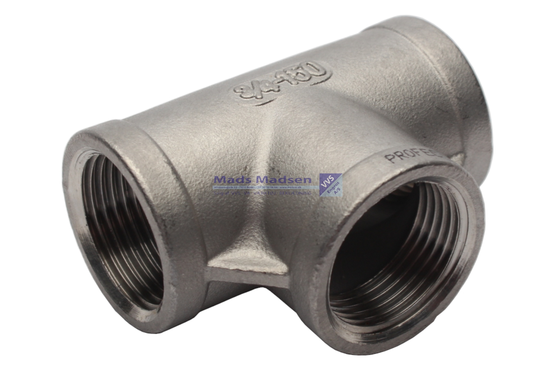 2 1/2" rustfri/syrefast tee 316L