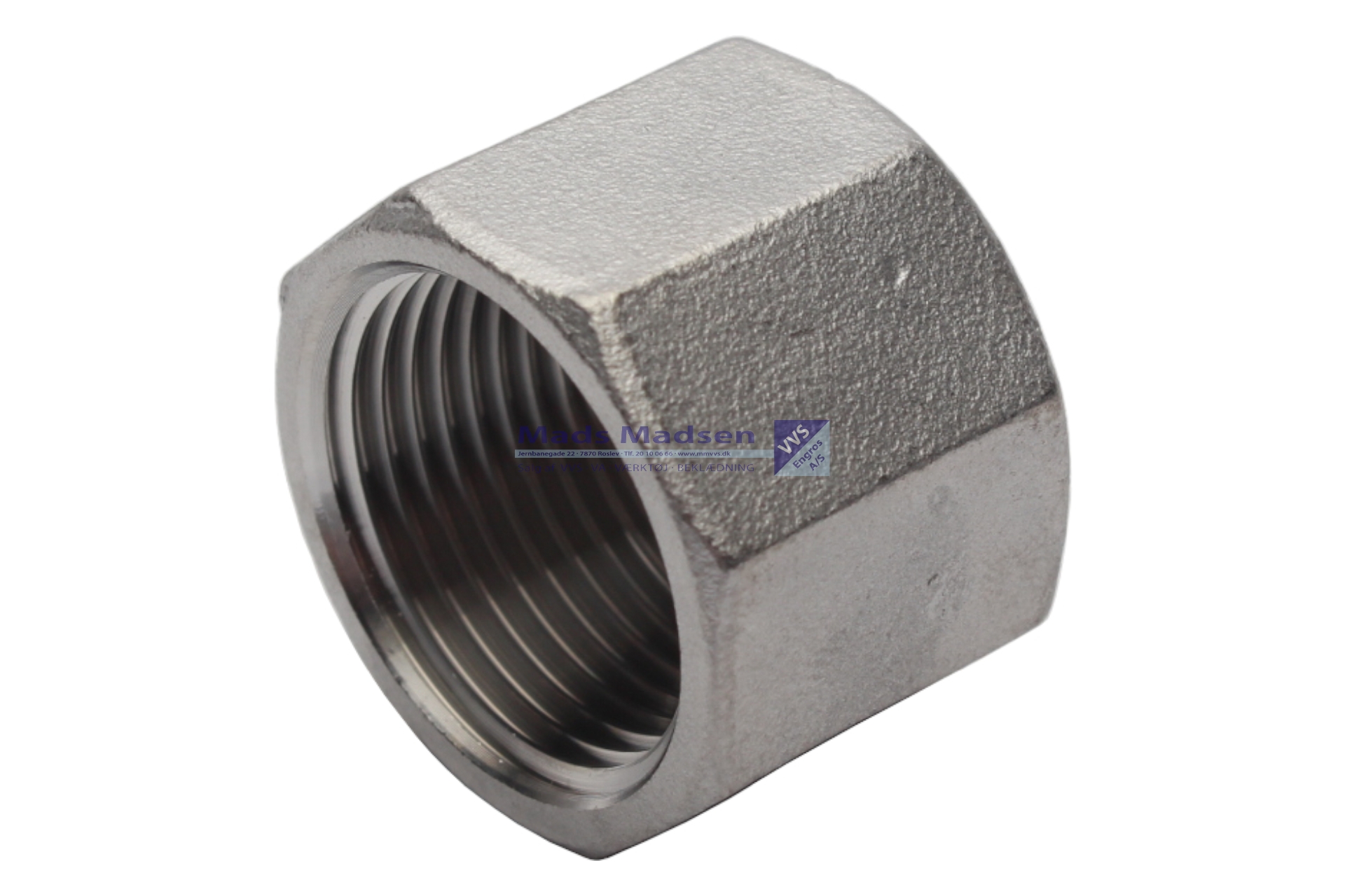 3/4" rustfri/syrefast slutmuffe 316L