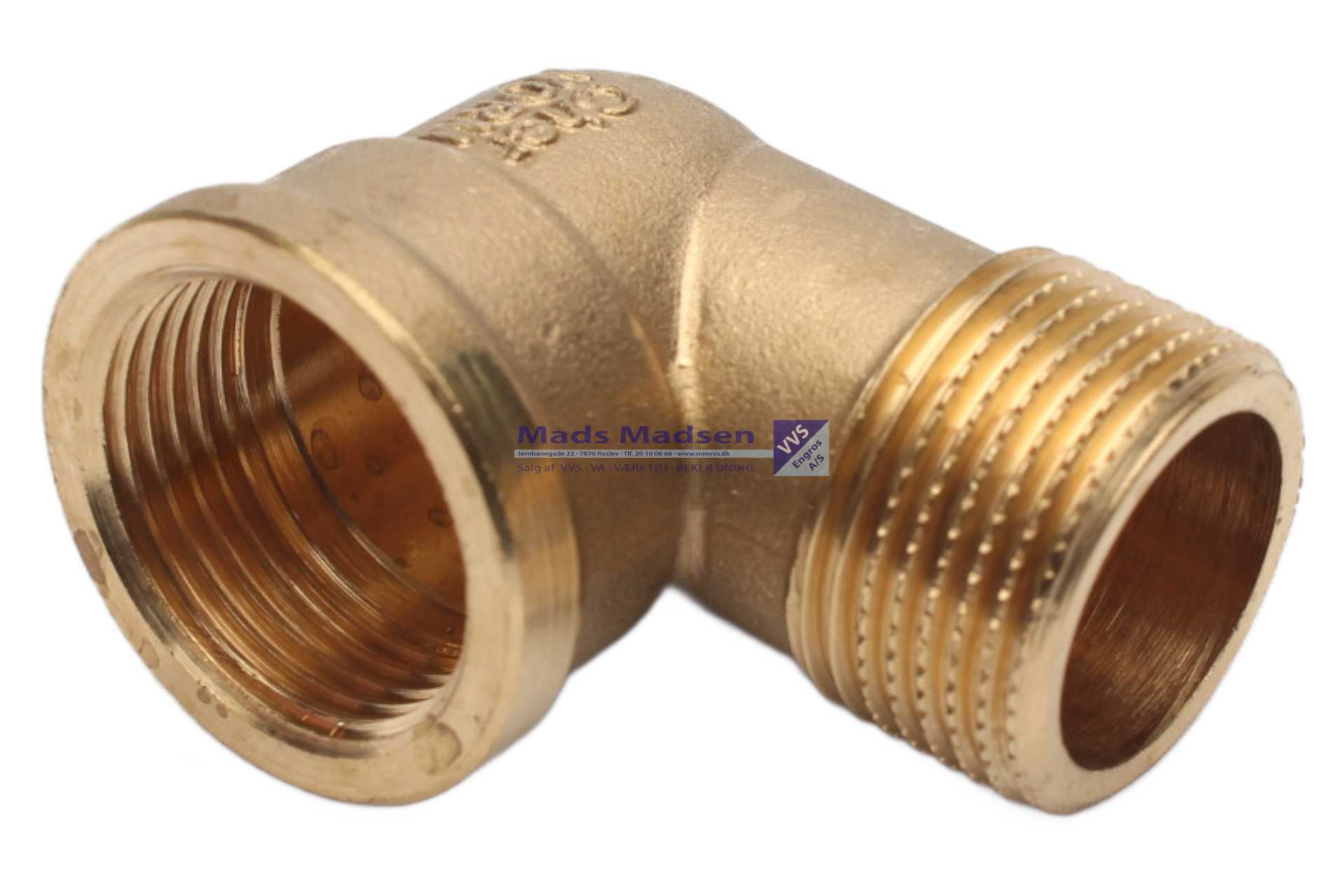3/4" messing vinkel m/n