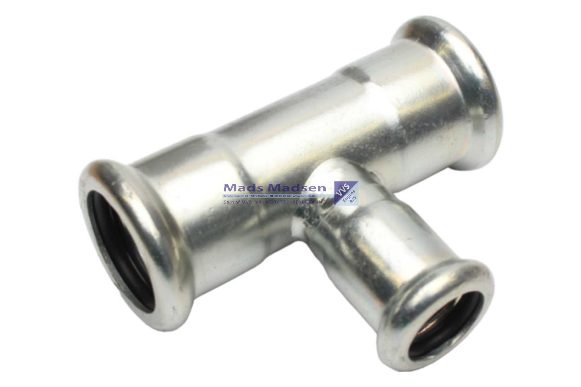 54 x 22 x 54mm RacMet galv. pres tee pm/pm/pm M-bakke