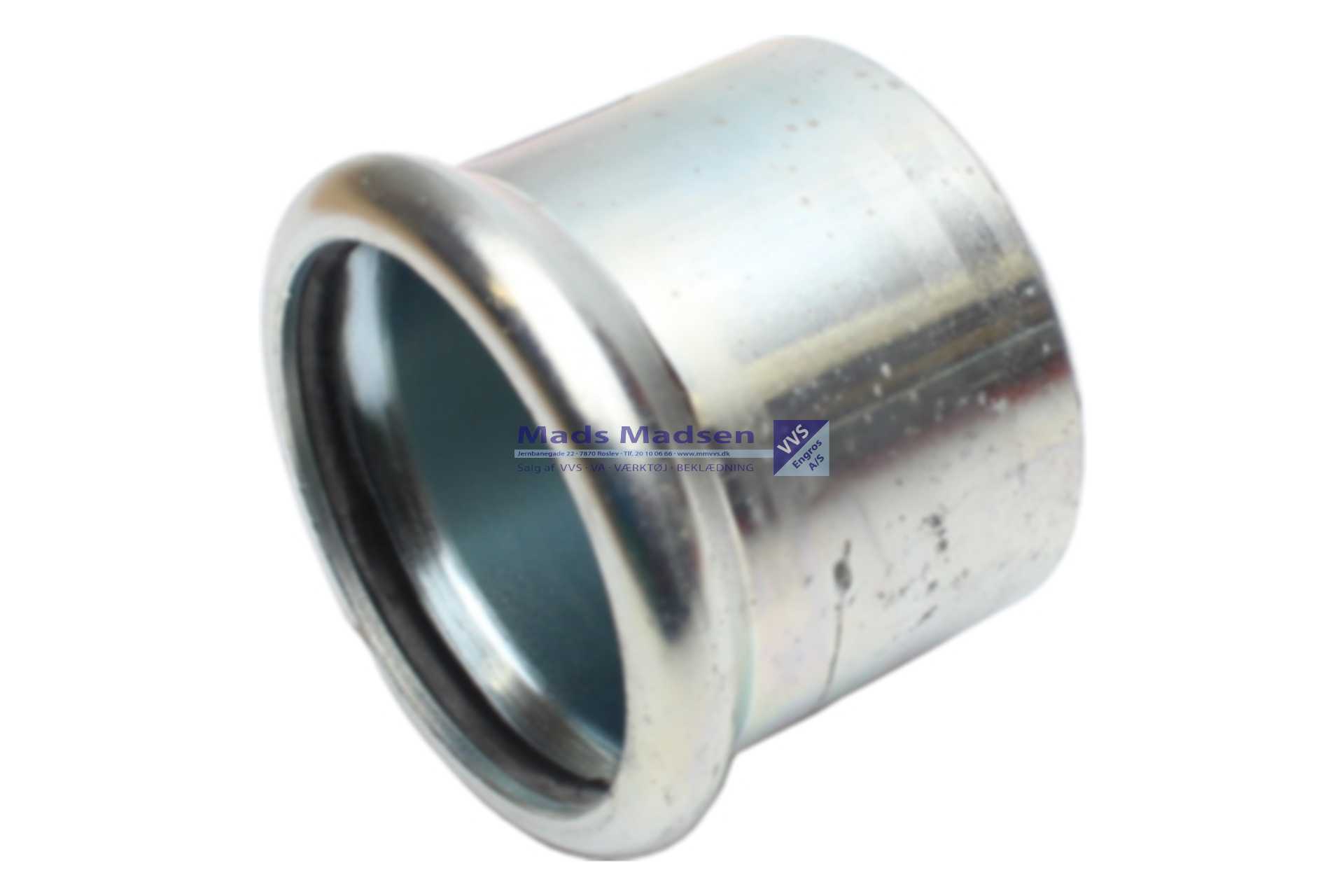 54mm RacMet galv. pres slutmuffe M-bakke