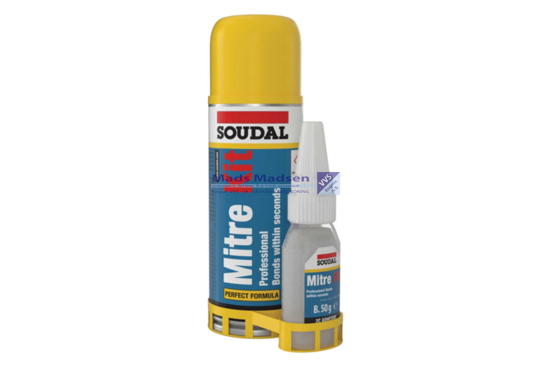 Soudal sekundlim 2C (sæt med 50ml lim + 200ml aktuator)