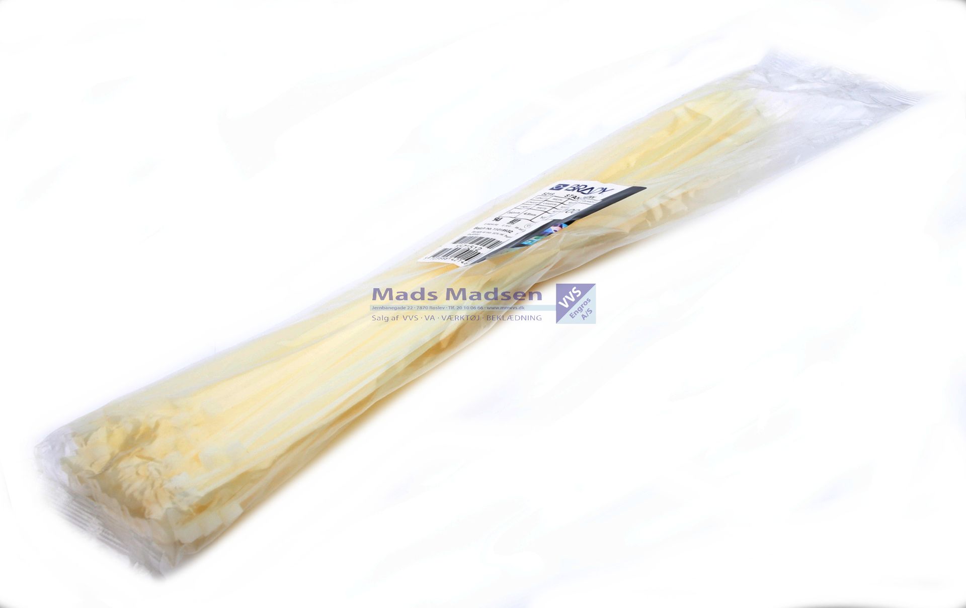 3,6 x 200 mm Kabelbinder Natur á 100 stk. *NETTOPRIS*