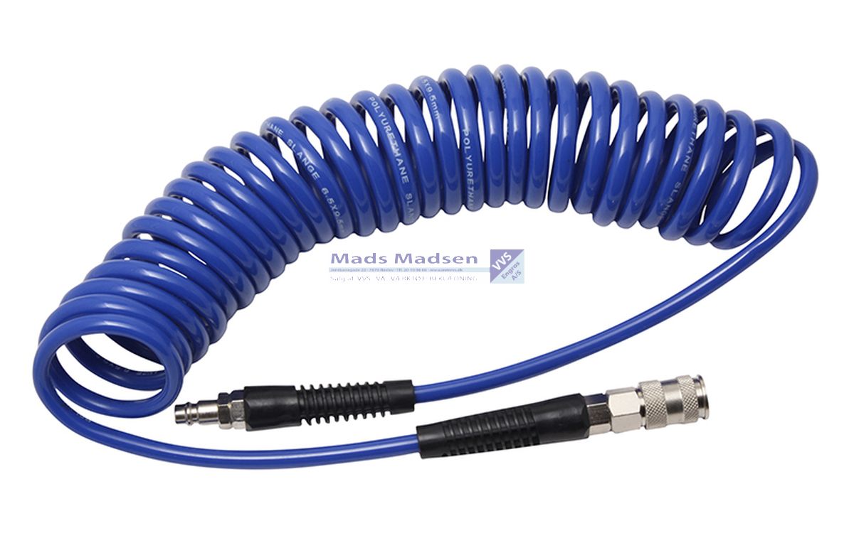 Flair PU Spiralslange m/ kobling og nippel 4 mtr 852000