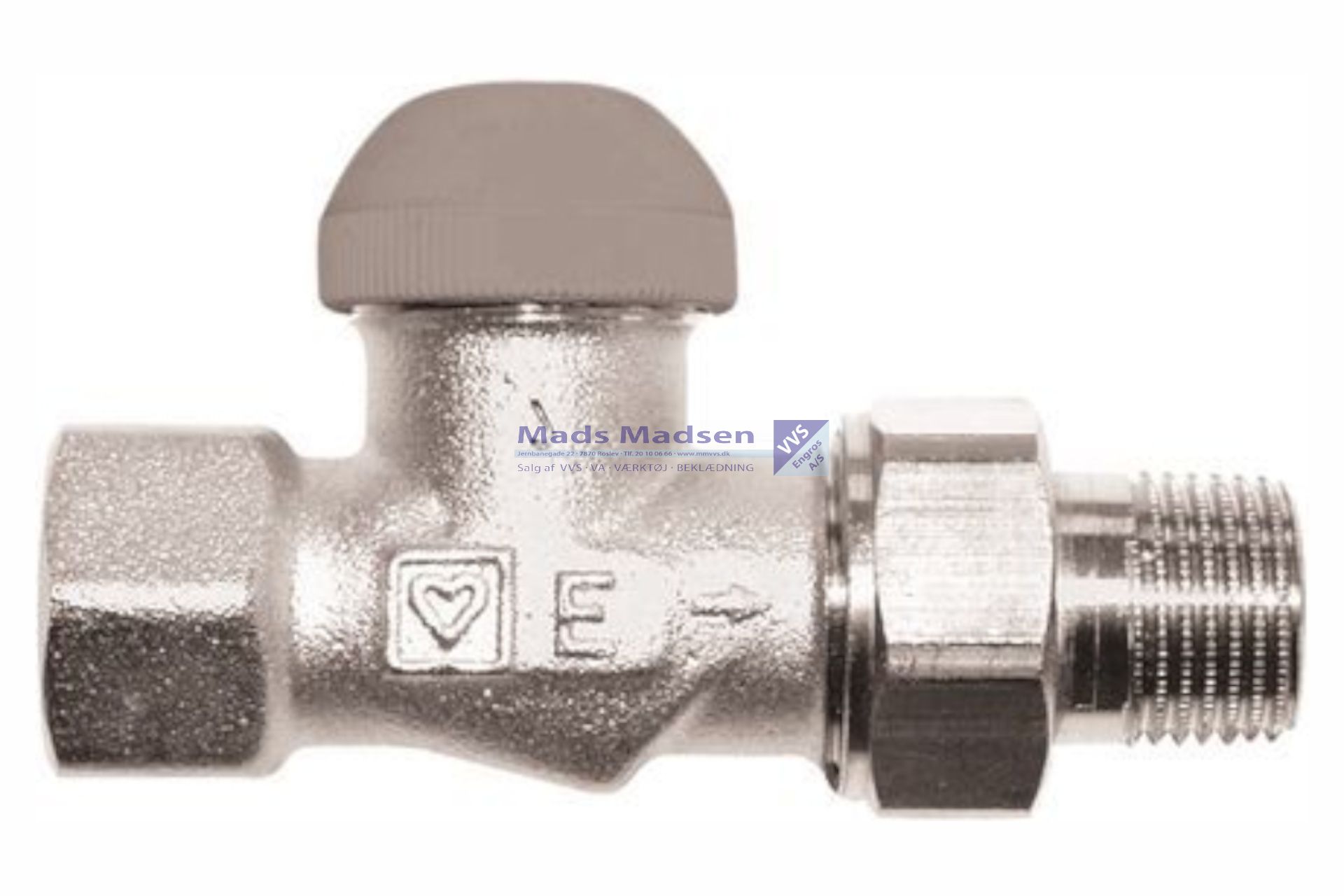 1/2" Herz LL 1-strengs ventilhus (S)