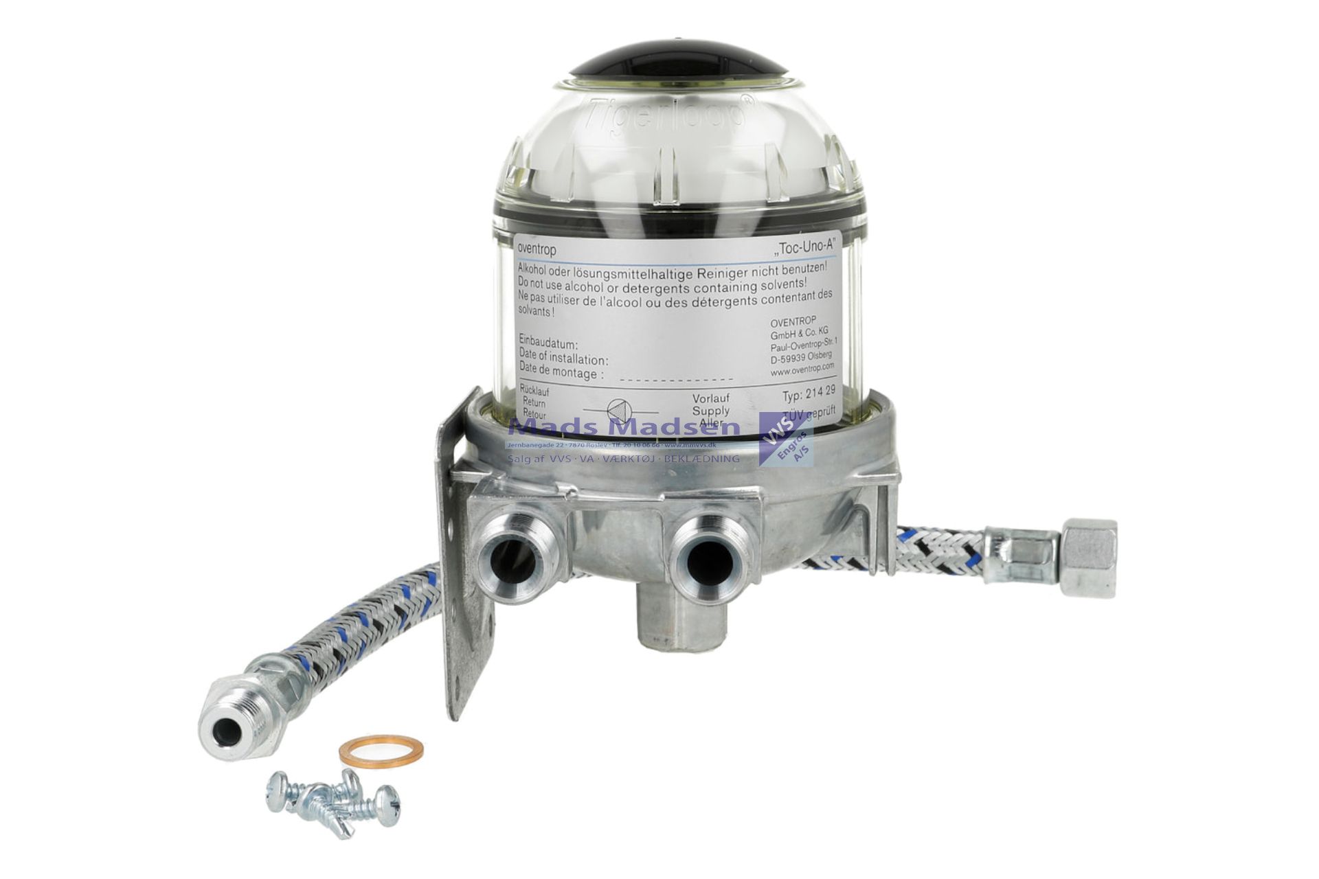 Oventrop Tigerloop olieudlufter m/ 1 indv 1/4" og 2 udv 3/8" uden filter 116308300