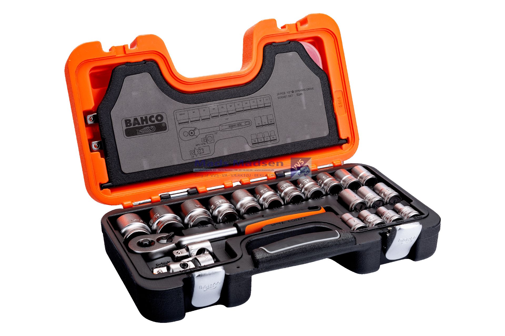 Topnøglesæt Bahco 1/2" S240 24 dele *NETTOPRIS*