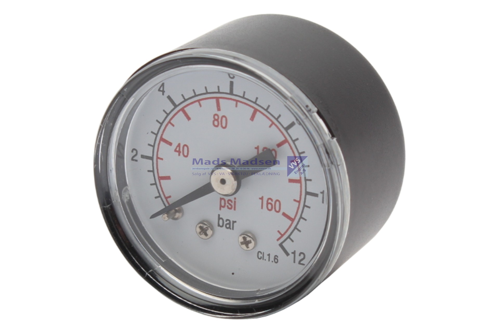 1/8" x 12 bar manometer -10C til +50C Ø40